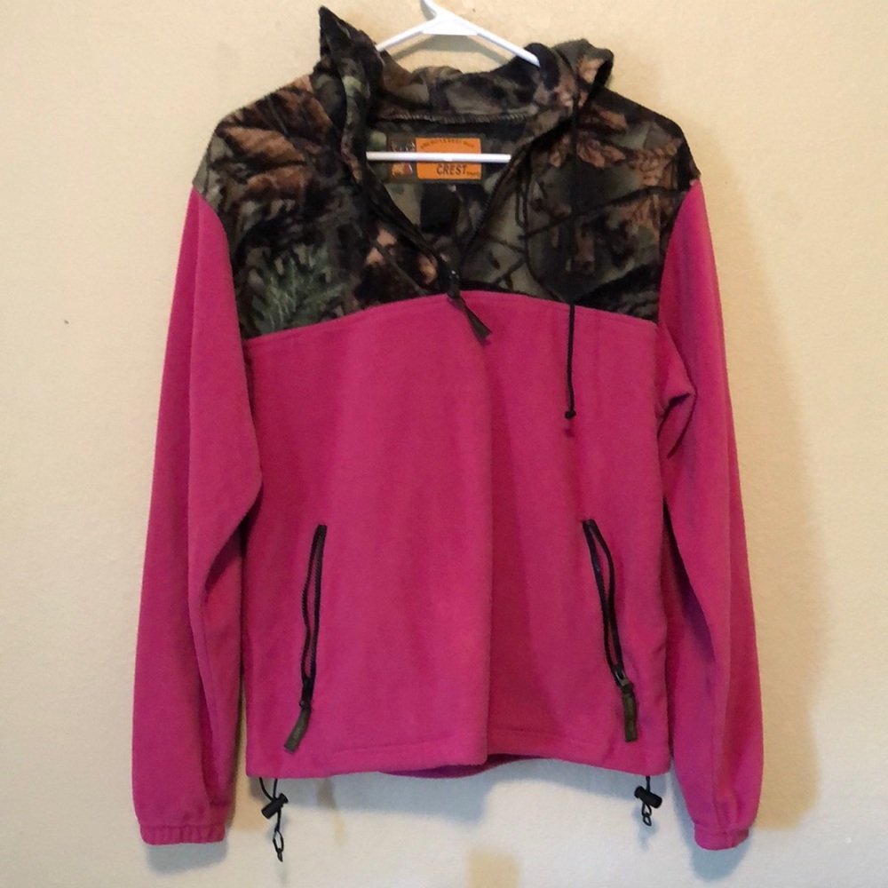 Pink and Camouflage Pullover Jacket